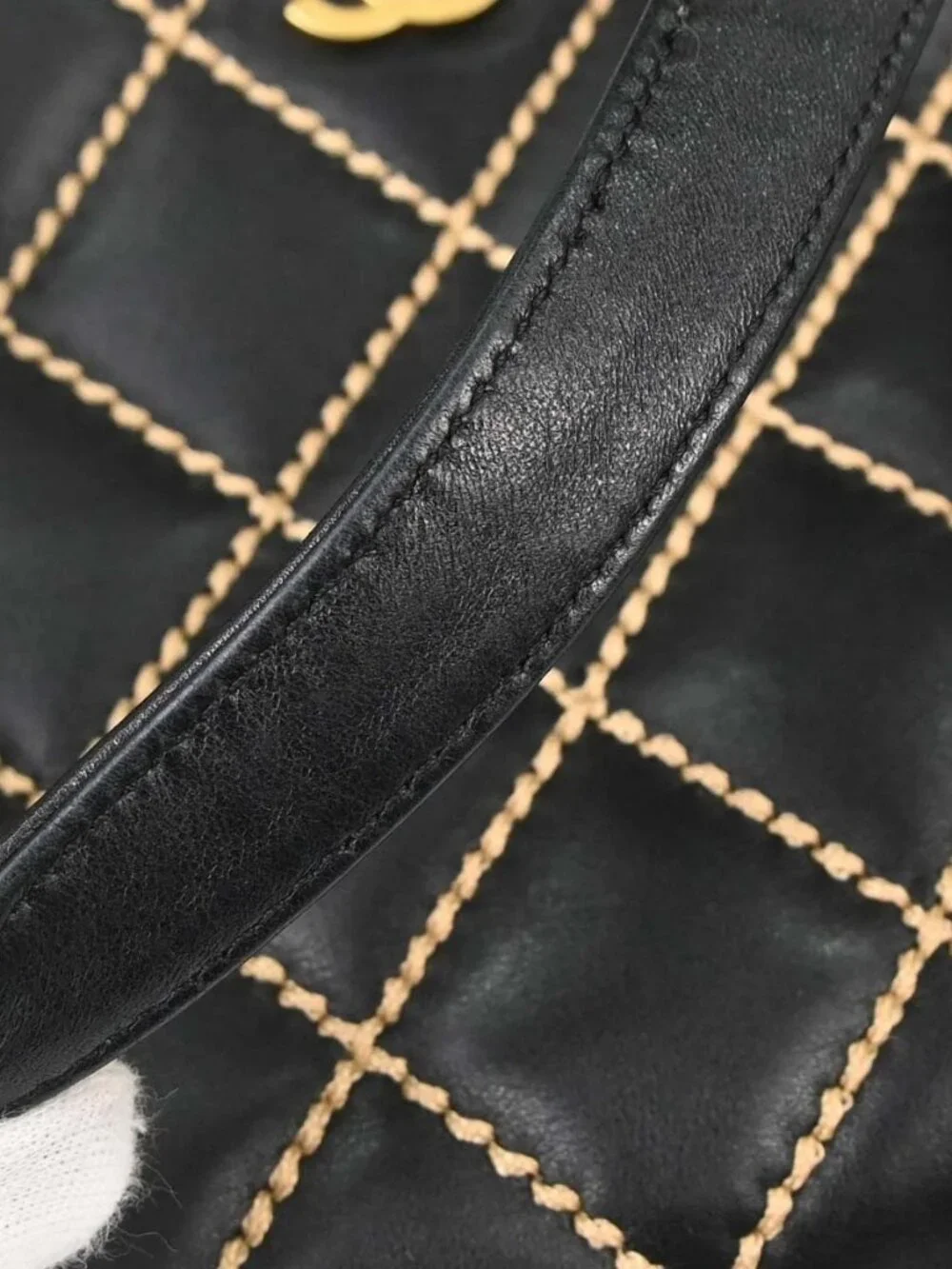 Chanel Black Calfskin Wild Stitch Handbag 188844